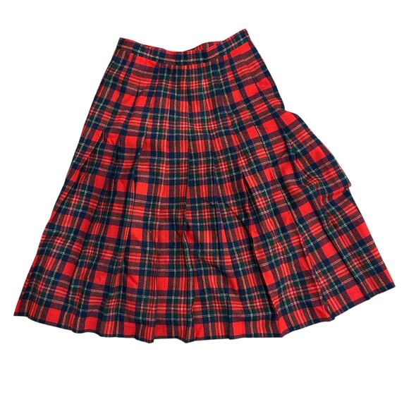 Vintage Pendleton Tartan Plaid Virgin Wool Skirt 24" Waist Holiday Academia Twee - Picture 1 of 6